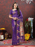 Vedant Vastram Violet Color Paithani Silk Saree - Violet