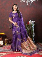 Vedant Vastram Violet Color Paithani Silk Saree - Violet