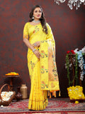 Vedant Vastram Yellow Color Paithani Silk Saree - Yellow