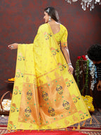 Vedant Vastram Yellow Color Paithani Silk Saree - Yellow