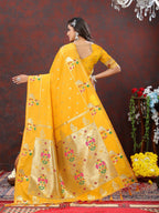 Vedant Vastram Mustard Color Paithani Silk Saree - Mustard