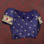 Vedant Vastram Navy Blue Color Paithani Silk Saree - Navy Blue