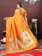 Vedant Vastram Orange Color Paithani Silk Saree - Orange