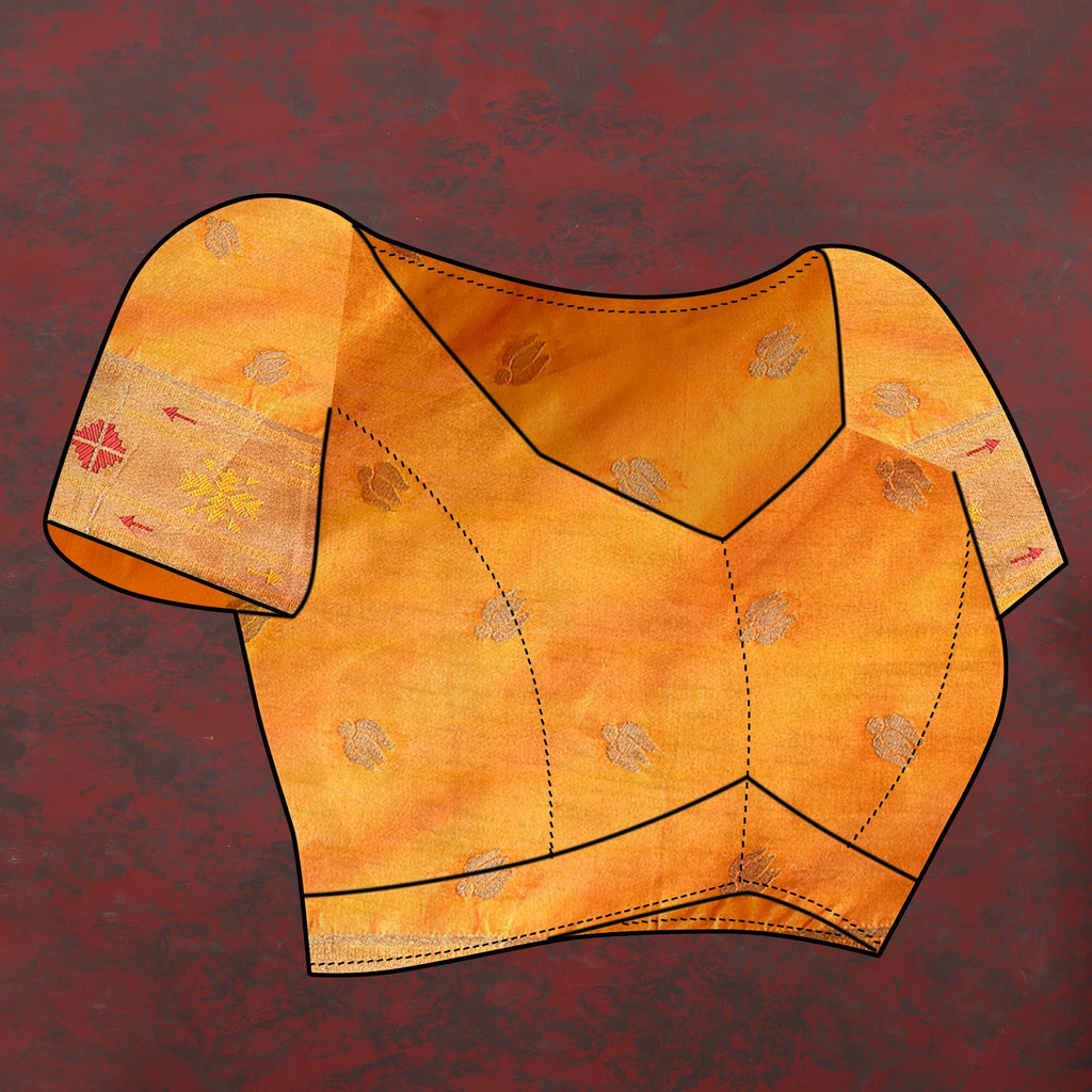 Vedant Vastram Orange Color Paithani Silk Saree - Orange