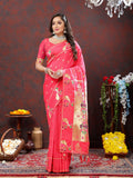 Vedant Vastram Peach Color Paithani Silk Saree - Peach