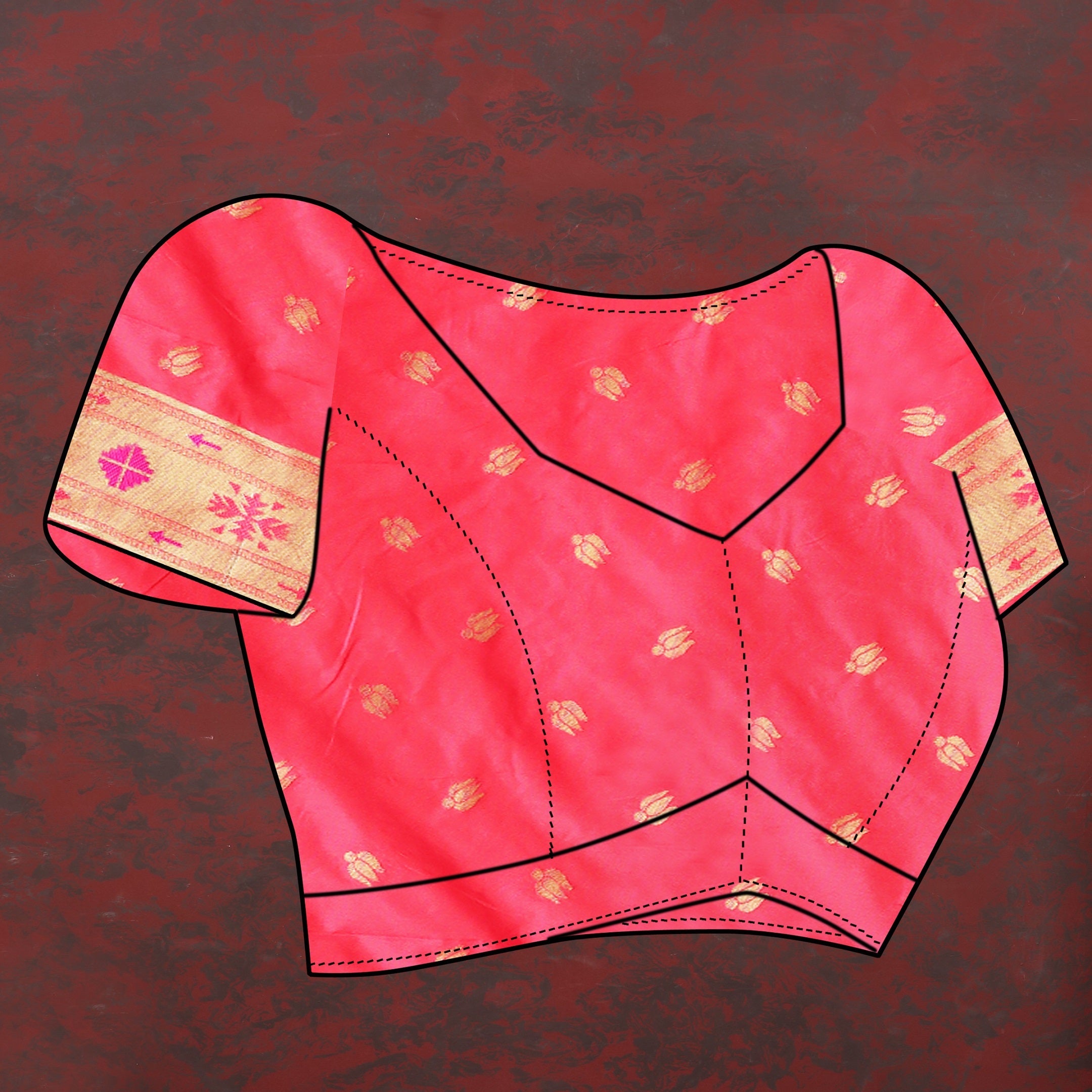 Vedant Vastram Peach Color Paithani Silk Saree - Peach