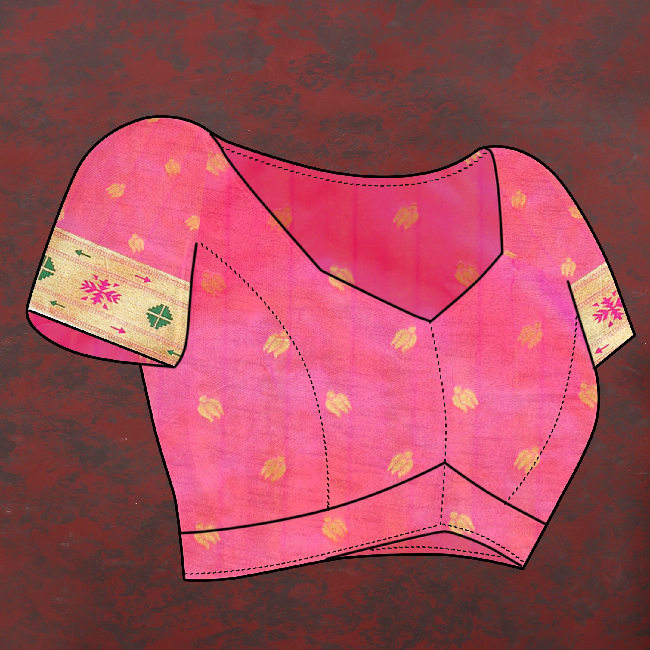 Vedant Vastram Pink Color Paithani Silk Saree - Pink