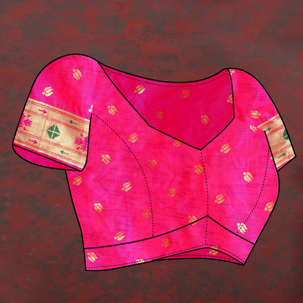 Vedant Vastram Rani Pink Color Paithani Silk Saree - Rani Pink