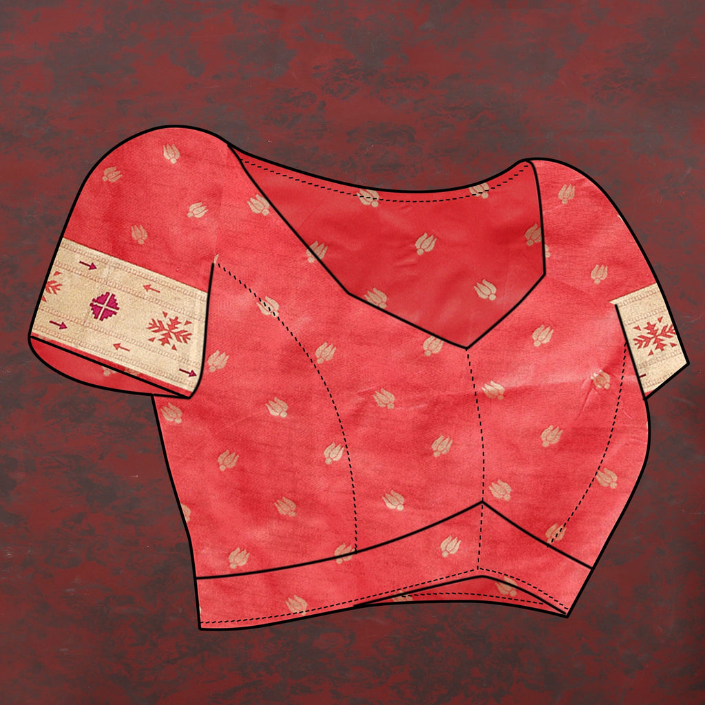 Vedant Vastram Red Color Paithani Silk Saree - Red