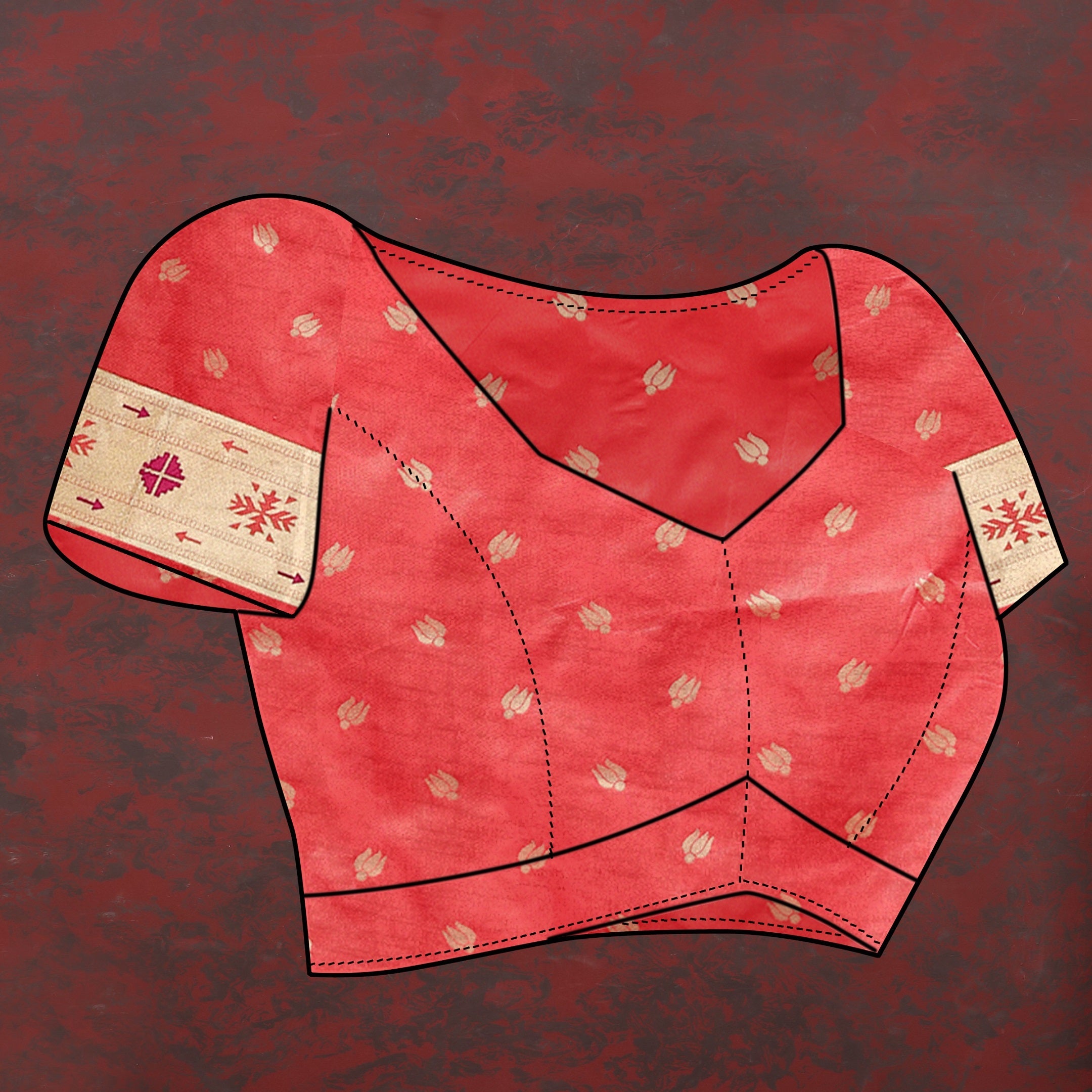 Vedant Vastram Red Color Paithani Silk Saree - Red