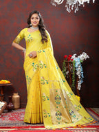 Vedant Vastram Yellow Color Paithani Silk Saree - Yellow