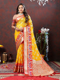 Vedant Vastram Mustard Color Kanjeevaram Patola Silk Saree - Mustard