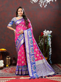 Vedant Vastram Rani Pink Color Kanjeevaram Patola Silk Saree - Rani Pink