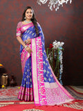 Vedant Vastram Royal Blue Color Kanjeevaram Patola Silk Saree - Royal Blue