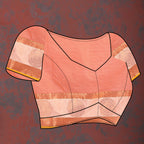 Vedant Vastram Peach Color Kanjeevaram Cotton Silk Saree - Peach