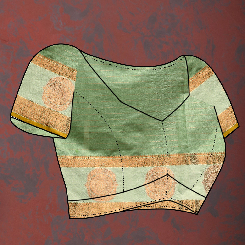Vedant Vastram Pista Color Kanjeevaram Cotton Silk Saree - Pista