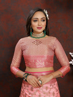 Vedant Vastram Baby Pink Color Banarasi Silk Saree - Baby Pink