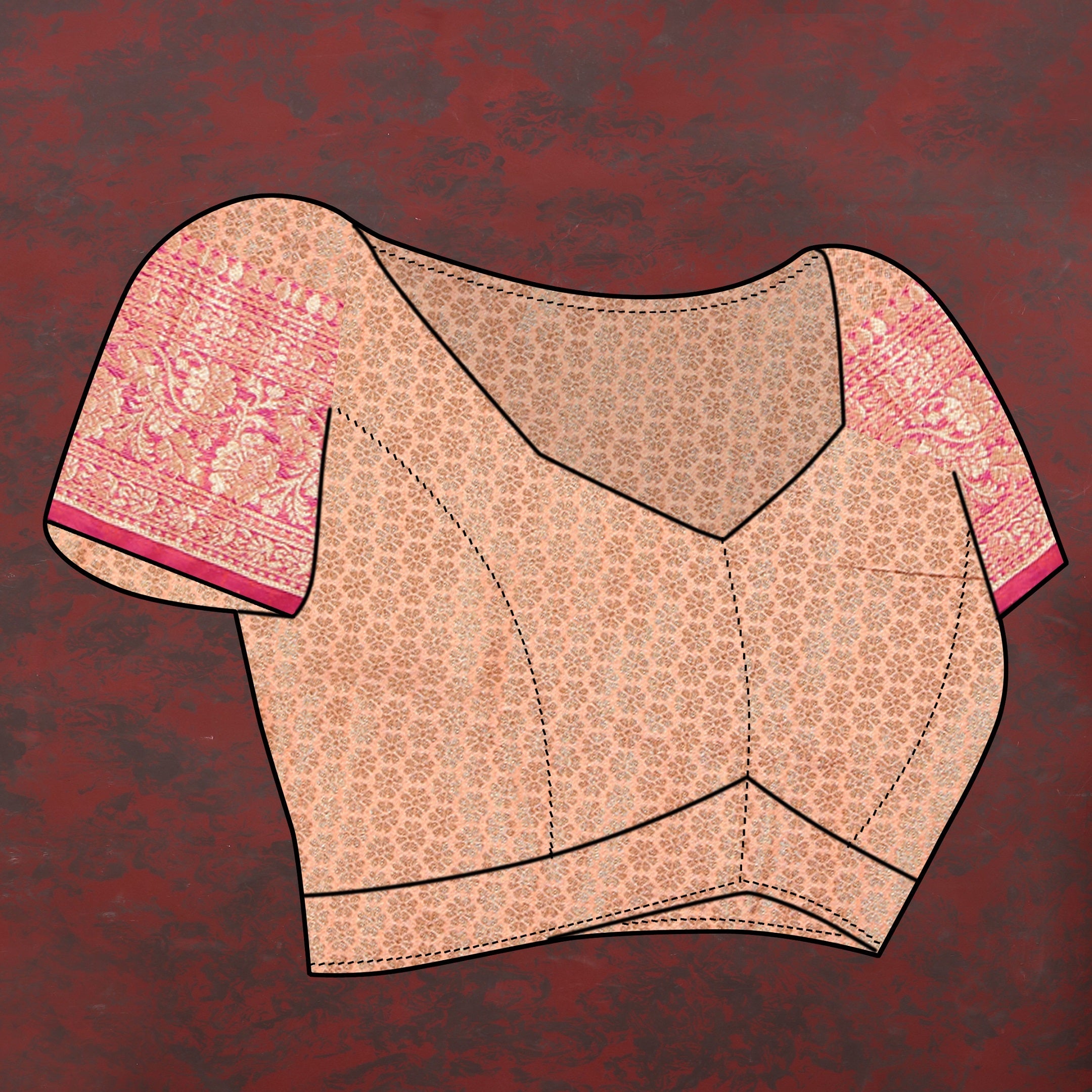 Vedant Vastram Peach Color Banarasi Silk Saree - Peach