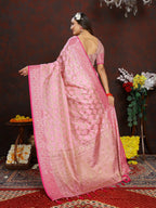 Vedant Vastram Baby Pink Color Banarasi Silk Saree - Baby Pink
