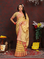 Vedant Vastram Mustard Color Banarasi Silk Saree - Mustard