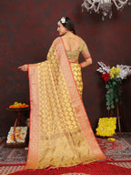 Vedant Vastram Mustard Color Banarasi Silk Saree - Mustard
