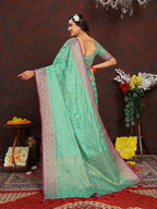Vedant Vastram See Green Color Banarasi Silk Saree - See Green