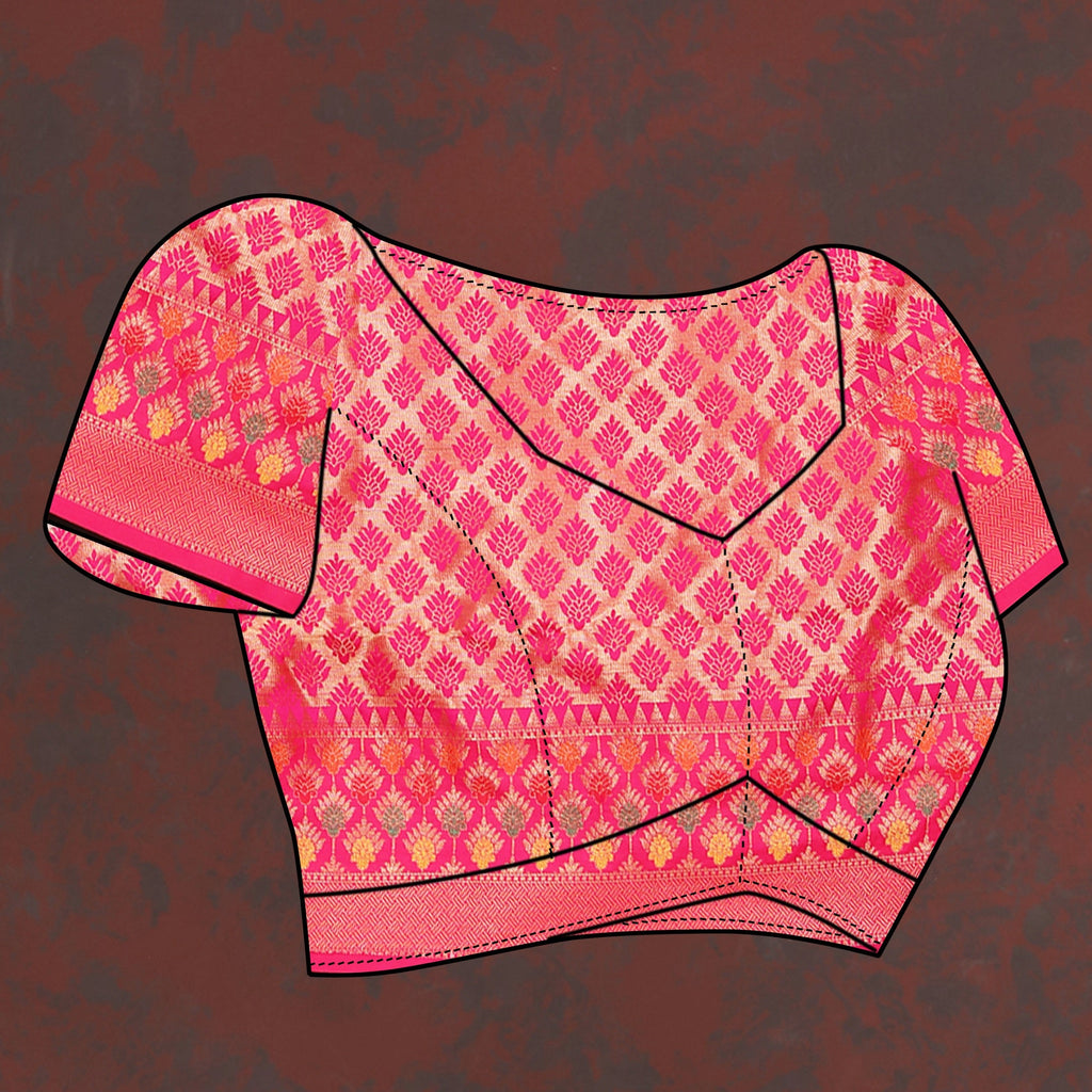 Vedant Vastram Pink Color Kanjeevaram Organza Silk Saree - Pink