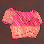 Vedant Vastram Pink Color Kanjeevaram Organza Silk Saree - Pink