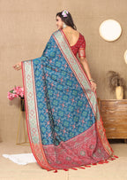 Vedant Vastram Navy Blue Color Kanjeevaram Patola Silk Saree - Navy Blue