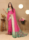 Vedant Vastram Pink Color Kanjeevaram Patola Silk Saree - Pink