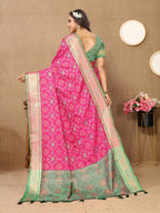 Vedant Vastram Pink Color Kanjeevaram Patola Silk Saree - Pink