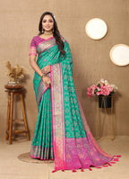 Vedant Vastram See Green Color Kanjeevaram Patola Silk Saree - See Green