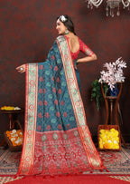Vedant Vastram Navy Blue Color Kanjeevaram Patola Silk Saree - Navy Blue