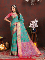 Vedant Vastram See Green Color Kanjeevaram Patola Silk Saree - See Green