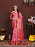Vedant Vastram Pink Color Kanjeevaram Organza Silk Saree - Pink