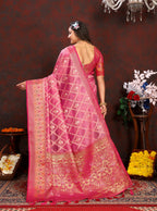 Vedant Vastram Pink Color Kanjeevaram Organza Silk Saree - Pink