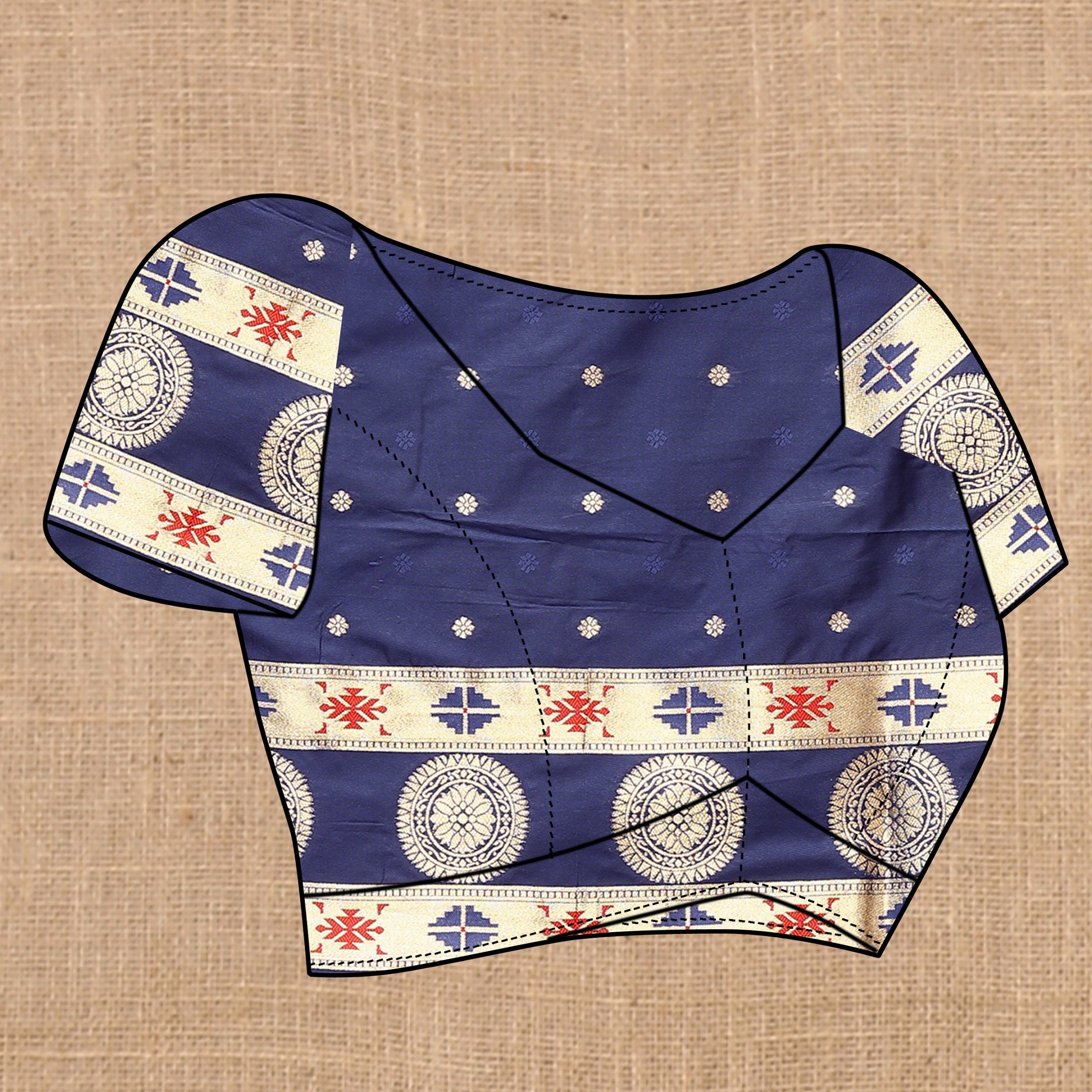 Vedant Vastram Navy Blue Color Paithani Silk Saree - Navy Blue - Distacart