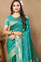 Vedant Vastram See Green Color Paithani Silk Saree - See Green - Distacart