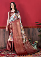 Vedant Vastram Maroon Color Kanjeevaram Silk Saree - Maroon