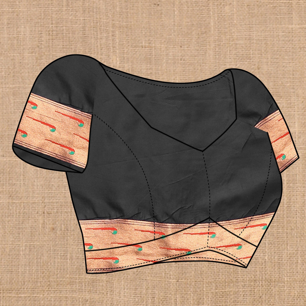 Vedant Vastram Black Color Paithani Silk Saree - Black - Distacart