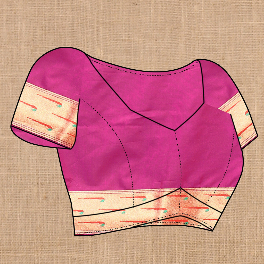 Vedant Vastram Rani Pink Color Paithani Silk Saree - Rani Pink - Distacart
