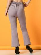 Myshka Women's Lavender Flared Party Trouser