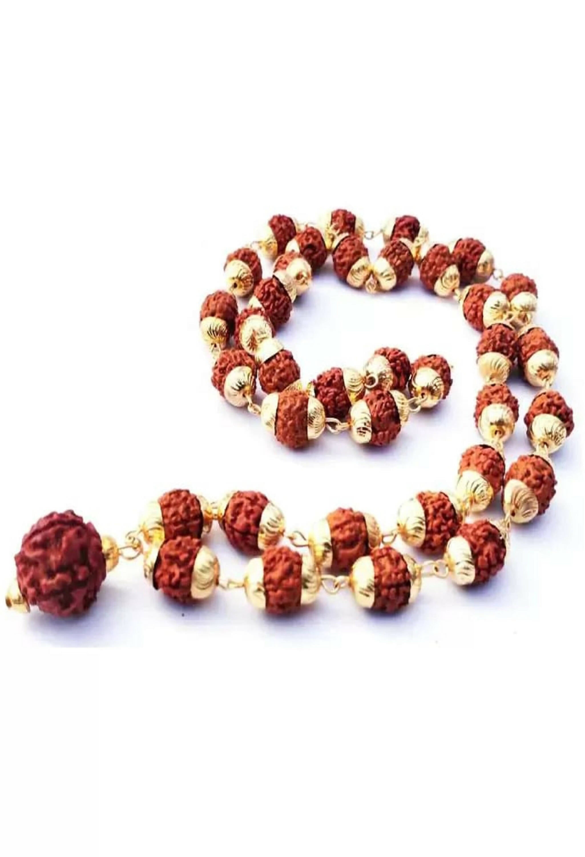Mominos Fashion Joharkamal Gold-Plated Statement Rudraksha Mala Long Necklace (Golden) - Distacart