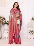 Vedant Vastram Soft Litchi Silk Kanjeevaram Silk Saree - Rama