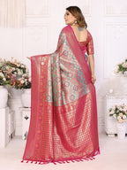 Vedant Vastram Soft Litchi Silk Kanjeevaram Silk Saree - Rama
