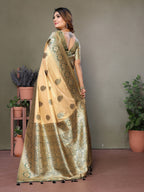 Vedant Vastram Viscose Silk Kanjeevaram Silk Saree - Green - Distacart