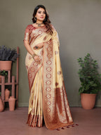 Vedant Vastram Viscose Silk Kanjeevaram Silk Saree - Maroon