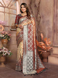 Vedant Vastram Soft Litchi Silk Kanjeevaram Silk Saree - Beige