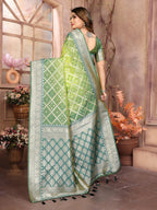 Vedant Vastram Soft Litchi Silk Kanjeevaram Silk Saree - Parrot