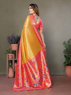 Vedant Vastram Tissue Silk Paithani Silk Saree - Mustard - Distacart